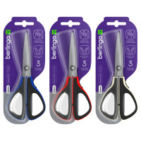 Ножницы Berlingo "Easycut 300", 17,5см, ассорти, мягкие вставки, европодвес, 326318
