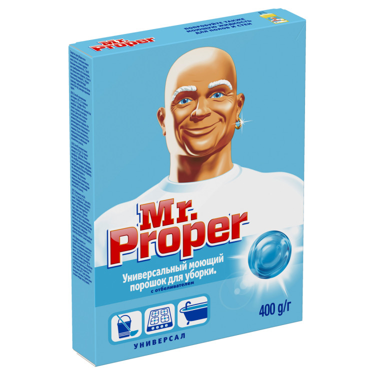 Универсальный моющий порошок Mr.Proper "Отбеливающий эффект", 400г, 393524 Универсальный моющий порошок Mr.Proper "Отбеливающий эффект", 400г, 393524