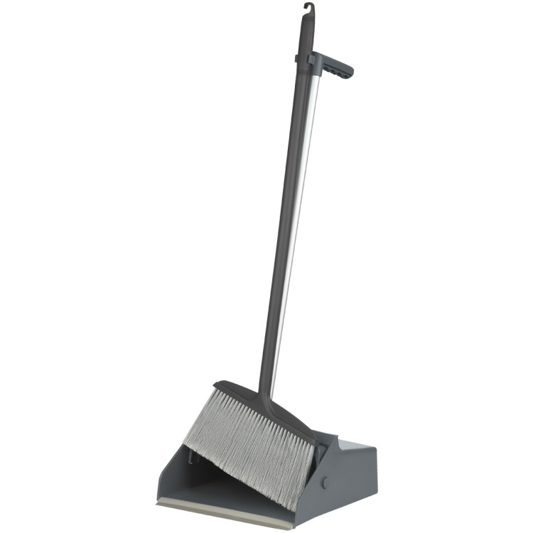 Совок для мусора со щеткой-сметкой OfficeClean Professional, длина рукоятки совка 64см, щетки-сметки 69см (помещение/улица), 361866