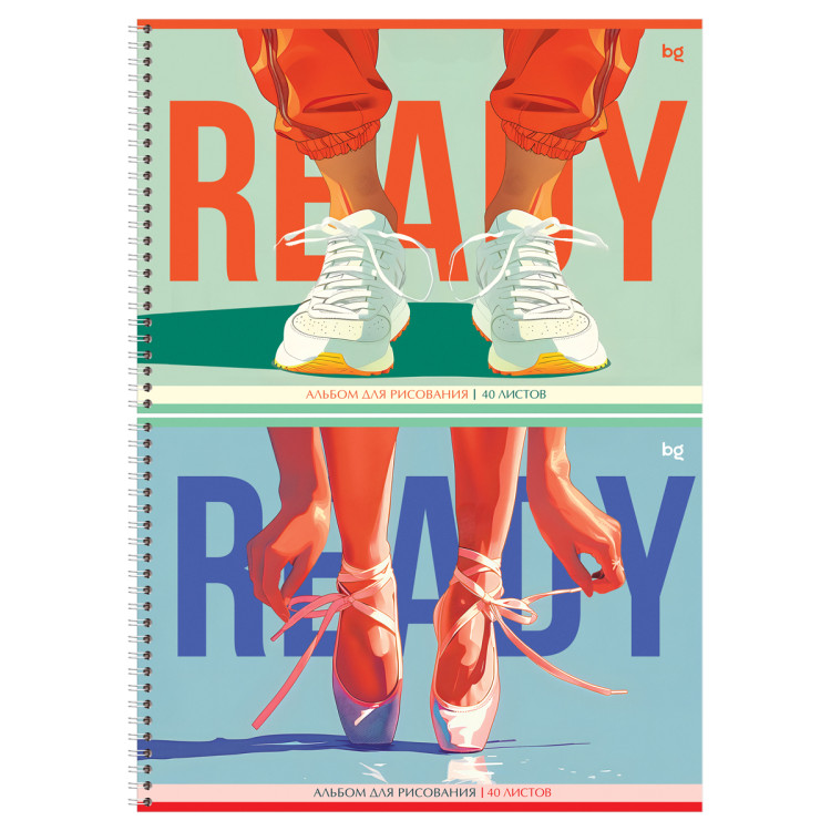 Альбом для рисования 40л., А4, на гребне BG "Ready", 8 штук, 378714 Альбом для рисования 40л., А4, на гребне BG "Ready", 8 штук, 378714