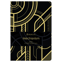 Тетрадь 40л., А5, клетка на сшивке Greenwich Line "Mechanism", софт-тач, тиснение фольгой, тон. блок 80г/м2, 340089