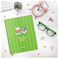 Дневник 1-11 кл. 48л. (твердый) MESHU "Sweety bun", иск. кожа, УФ-печать с глиттером, тиснение фольгой, тон. блок, ляссе, 349130