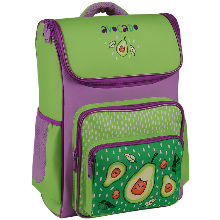 Ранец ArtSpace облегченный Happy School "Happy Avocado" 39*28*18см, 1 отделение, 4 кармана, анатомическая спинка, 331197 Ранец ArtSpace облегченный Happy School "Happy Avocado" 39*28*18см, 1 отделение, 4 кармана, анатомическая спинка, 331197