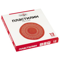 Пластилин Гамма, 12 цветов, 240г, со стеком, картон. упаковка, 371193