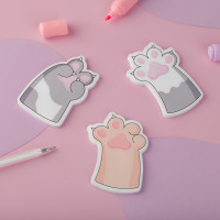 Самоклеящийся блок фигурный MESHU "Paws", 40л., европодвеc, ассорти, 12 штук, 362689