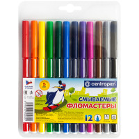 Фломастеры Centropen "Washable", 12цв., смываемые, блистер, 004999 Фломастеры Centropen "Washable", 12цв., смываемые, блистер, 004999