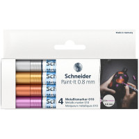 Набор маркеров для декорирования Schneider "Paint-It 010" 04цв., металлик, 0,8мм, 328760 Набор маркеров для декорирования Schneider "Paint-It 010" 04цв., металлик, 0,8мм, 328760