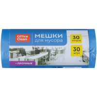 Мешки для мусора 30л OfficeClean ПНД, 50*60см, 10мкм, 30шт., прочные, синие, в рулоне, 228593 Мешки для мусора 30л OfficeClean ПНД, 50*60см, 10мкм, 30шт., прочные, синие, в рулоне, 228593