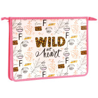 Папка для тетрадей 2 отделения А4 ArtSpace "Wild at heart", пластик, на молнии, 331394 Папка для тетрадей 2 отделения А4 ArtSpace "Wild at heart", пластик, на молнии, 331394