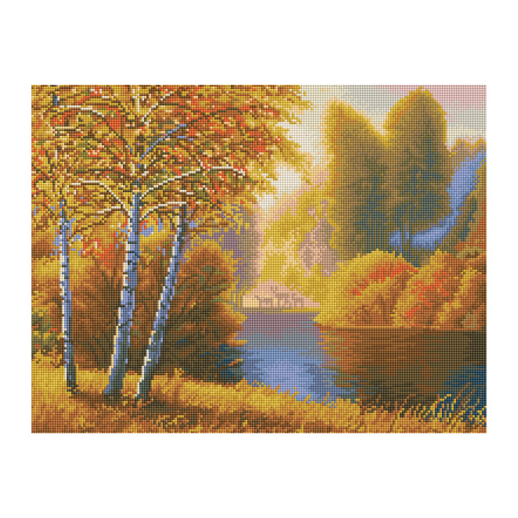 Алмазная мозаика ТРИ СОВЫ "Осень", 40*50см, холст на деревянном подрамнике, картонная коробка с пластиковой ручкой, 344371 Алмазная мозаика ТРИ СОВЫ "Осень", 40*50см, холст на деревянном подрамнике, картонная коробка с пластиковой ручкой, 344371