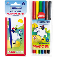 Фломастеры Centropen "Пингвины", 06цв., смываемые, картон. упак. с европодвесом/ПВХ, 062724 Фломастеры Centropen "Пингвины", 06цв., смываемые, картон. упак. с европодвесом/ПВХ, 062724