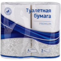 Бумага туалетная OfficeClean "Premium" 3-слойная, 4шт., тиснение, белая, 279673 Бумага туалетная OfficeClean "Premium" 3-слойная, 4шт., тиснение, белая, 279673