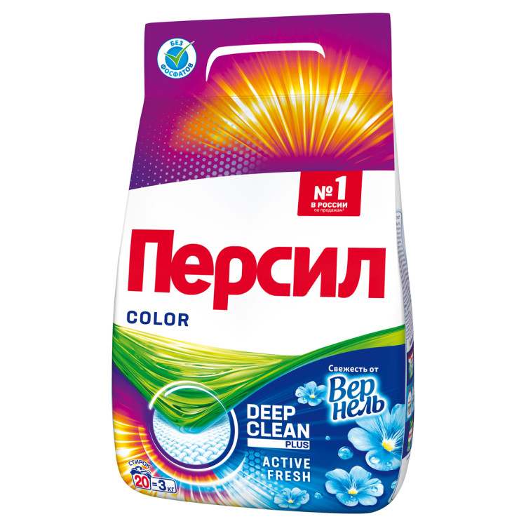 Порошок для машинной стирки Персил Color "Свежесть от Вернель", для цветного белья, 3кг, 308594 Порошок для машинной стирки Персил Color "Свежесть от Вернель", для цветного белья, 3кг, 308594