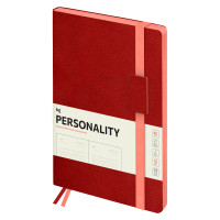 Ежедневник недатированный, B5, 136л., мягкий переплет, кожзам, BG "Personality. Red", красный, цветной срез, на резинке, карман, 370221