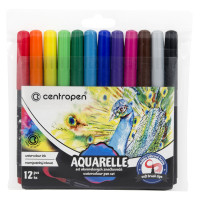 Набор акварельных маркеров Centropen "Aquarelle 8683" 12цв., кистевые, 1-9мм, европодвес, 281536 Набор акварельных маркеров Centropen "Aquarelle 8683" 12цв., кистевые, 1-9мм, европодвес, 281536