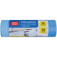 Мешки для мусора 35л OfficeClean ПНД, 48*52см, 13мкм, 30шт., прочные, синие, в рулоне, с завязками, 243960 Мешки для мусора 35л OfficeClean ПНД, 48*52см, 13мкм, 30шт., прочные, синие, в рулоне, с завязками, 243960