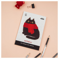 Скетчбук для рисования маркерами 50л. А5 на склейке MESHU "Cat", 90г/м2, soft touch, 358385 Скетчбук для рисования маркерами 50л. А5 на склейке MESHU "Cat", 90г/м2, soft touch, 358385
