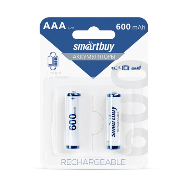 Аккумулятор Smartbuy AAA (HR03) 600mAh 2BL, 8 штук, 384280 Аккумулятор Smartbuy AAA (HR03) 600mAh 2BL, 8 штук, 384280