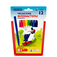 Фломастеры Centropen "Пингвины", 12цв., смываемые, картон, европодвес, 025917 Фломастеры Centropen "Пингвины", 12цв., смываемые, картон, европодвес, 025917