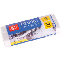 Мешки для мусора 35л OfficeClean ПНД, 48*55см, 7мкм, 30шт., белые, в рулоне, 297828 Мешки для мусора 35л OfficeClean ПНД, 48*55см, 7мкм, 30шт., белые, в рулоне, 297828