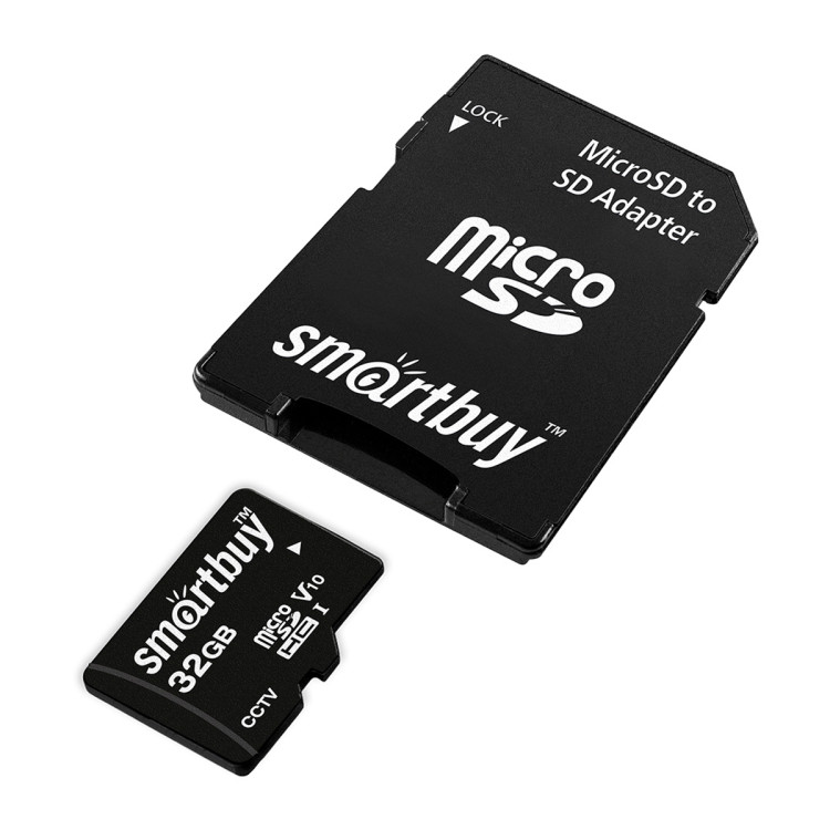 Карта памяти SmartBuy MicroSDHC 32GB UHS-1, Class 10, скорость чтения 95Мб/сек, для видеонаблюдения (с адаптером SD), 384277 Карта памяти SmartBuy MicroSDHC 32GB UHS-1, Class 10, скорость чтения 95Мб/сек, для видеонаблюдения (с адаптером SD), 384277