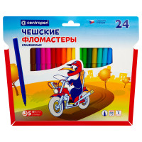 Фломастеры Centropen "Пингвины", 24цв., смываемые, картон, европодвес, 002734 Фломастеры Centropen "Пингвины", 24цв., смываемые, картон, европодвес, 002734