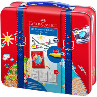 Набор для рисования Faber-Castell "Connector" 40 фломастеров+6 клипс+паспорт раскраск., метал., 306073