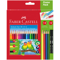Карандаши цветные Faber-Castell, 18цв., трехгран., заточ.+ 4цв. + 2ч/г кар., картон, европодвес, 286622 Карандаши цветные Faber-Castell, 18цв., трехгран., заточ.+ 4цв. + 2ч/г кар., картон, европодвес, 286622