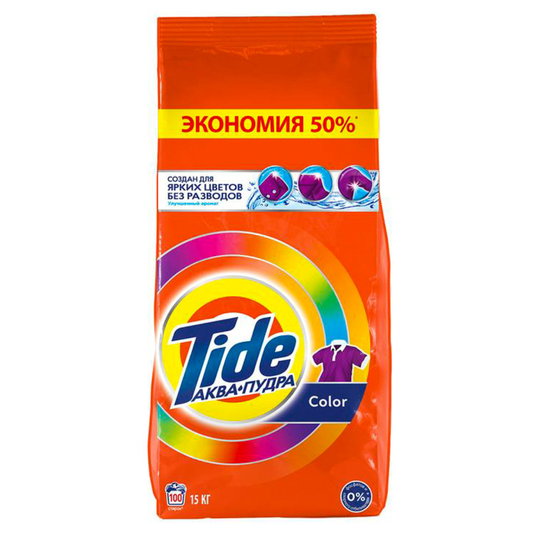 Порошок для машинной стирки Tide "Color", 15кг, 371849 Порошок для машинной стирки Tide "Color", 15кг, 371849