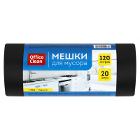Мешки для мусора 120л OfficeClean ПВД, 67*100см, 20мкм, 20шт., черные, в рулоне, 344045 Мешки для мусора 120л OfficeClean ПВД, 67*100см, 20мкм, 20шт., черные, в рулоне, 344045