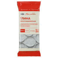 Глина самоотвердевающая Гамма "Хобби", белая, 1000г, пакет, 391896