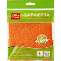 Салфетка для уборки OfficeClean "Стандарт", микрофибра, 30*30см, 1шт., европодвес, 252715