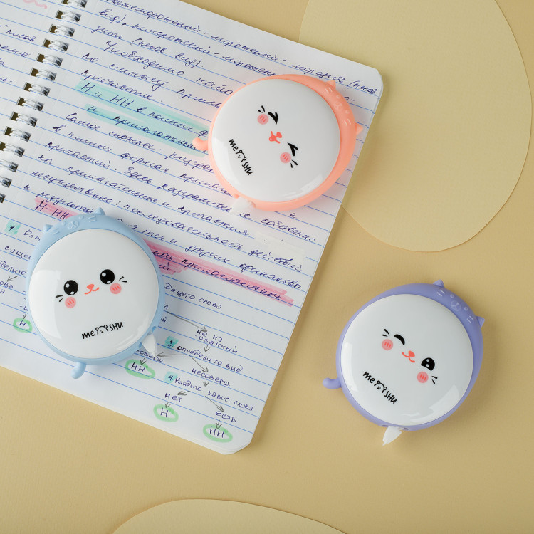 Корректирующая лента MESHU "Meow", 5мм*6м, блистер, европодвес, ассорти, 359569 Корректирующая лента MESHU "Meow", 5мм*6м, блистер, европодвес, ассорти, 359569