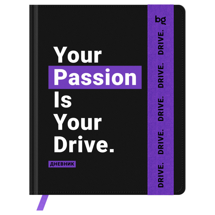 Дневник 1-11 кл. 48л. (твердый) BG "Motivation. Drive", иск. кожа, печать, ляссе, на резинке, 376668
