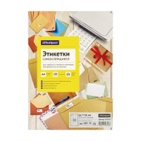Этикетки самоклеящиеся А4 100л. OfficeSpace, белые, 18 фр. (66,7*46), 70г/м2, 345630 Этикетки самоклеящиеся А4 100л. OfficeSpace, белые, 18 фр. (66,7*46), 70г/м2, 345630