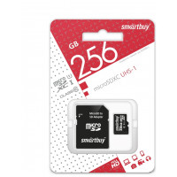 Карта памяти SmartBuy MicroSDXC 256GB UHS-1, Class 10, скорость чтения 90Мб/сек (с адаптером SD), 346101 Карта памяти SmartBuy MicroSDXC 256GB UHS-1, Class 10, скорость чтения 90Мб/сек (с адаптером SD), 346101