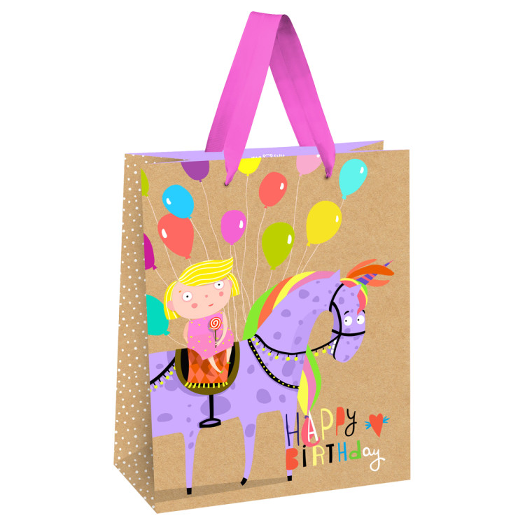 Пакет подарочный 26*32*12см MESHU "Happy Birthday. Unicorn ", выборочный лак, крафт, 354567 Пакет подарочный 26*32*12см MESHU "Happy Birthday. Unicorn ", выборочный лак, крафт, 354567