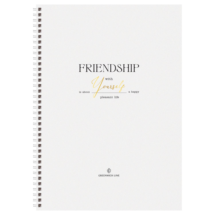 Тетрадь 80л., А4, клетка на гребне GreenwichLine "Friendship", матовая ламинация, тиснение фольгой, 80г/м2, 3 штук, 366968 Тетрадь 80л., А4, клетка на гребне GreenwichLine "Friendship", матовая ламинация, тиснение фольгой, 80г/м2, 3 штук, 366968
