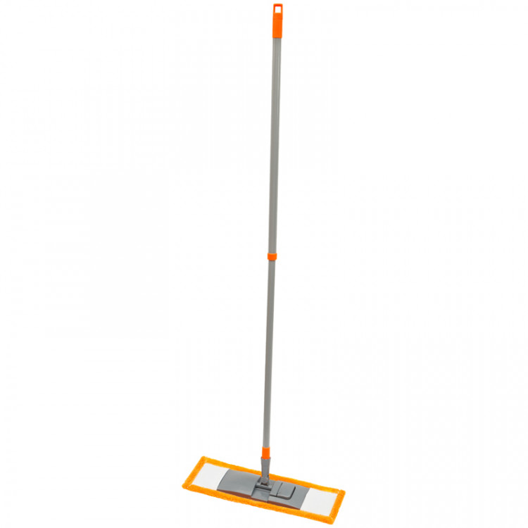 Швабра OfficeClean Professional, телеск. ручка 120см, пласт. флаунд. 40см, МОП микрофибра (карманы), 303073