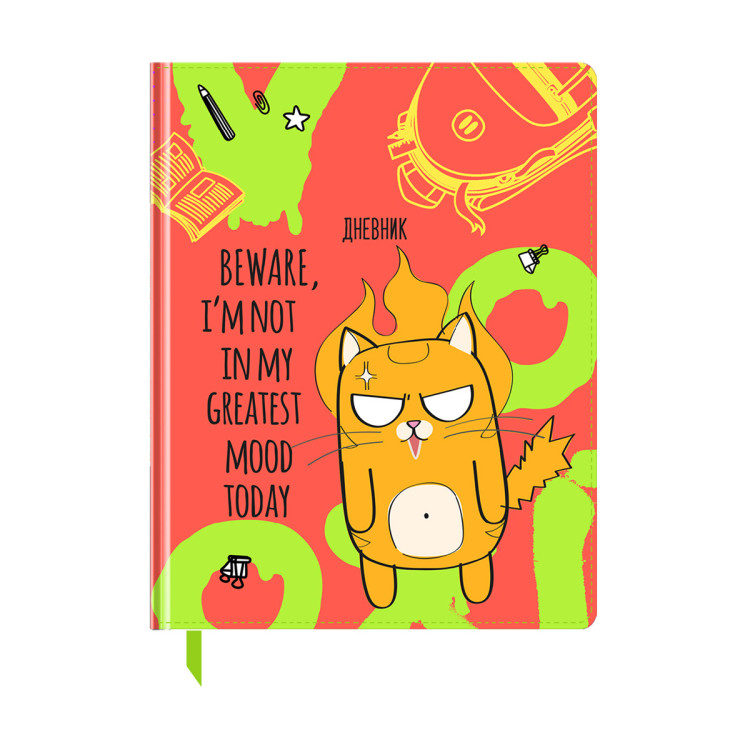 Дневник 1-11 кл. 48л. (твердый) BG "Mood today", иск. кожа, полноцветная неоновая печать, 345190 Дневник 1-11 кл. 48л. (твердый) BG "Mood today", иск. кожа, полноцветная неоновая печать, 345190