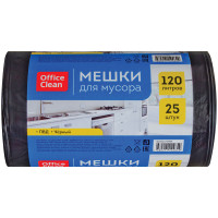 Мешки для мусора 120л OfficeClean ПВД, 65*100см, 30мкм, 25шт., прочные, черные, в рулоне, 243964 Мешки для мусора 120л OfficeClean ПВД, 65*100см, 30мкм, 25шт., прочные, черные, в рулоне, 243964