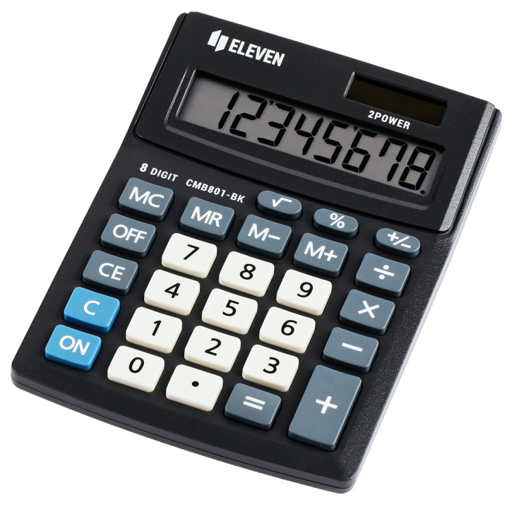 Калькулятор настольный Eleven Business Line CMB801-BK, 8 разрядов, двойное питание, 102*137*31мм, черный, 339197 Калькулятор настольный Eleven Business Line CMB801-BK, 8 разрядов, двойное питание, 102*137*31мм, черный, 339197