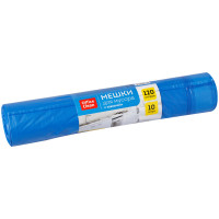 Мешки для мусора 120л OfficeClean ПВД, 67*90см, 35мкм, 10шт., прочные, синие, в рулоне, с завязками, 297833 Мешки для мусора 120л OfficeClean ПВД, 67*90см, 35мкм, 10шт., прочные, синие, в рулоне, с завязками, 297833