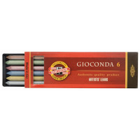 Грифели цветные для цанговых карандашей Koh-I-Noor "Gioconda", 5,6мм, металлик ассорти, 6шт., пластик коробвый, 298325 Грифели цветные для цанговых карандашей Koh-I-Noor "Gioconda", 5,6мм, металлик ассорти, 6шт., пластик коробвый, 298325