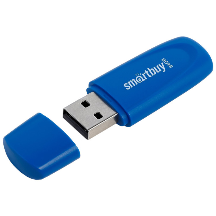 Память Smart Buy "Scout"  64GB, USB 2.0 Flash Drive, синий, 350461