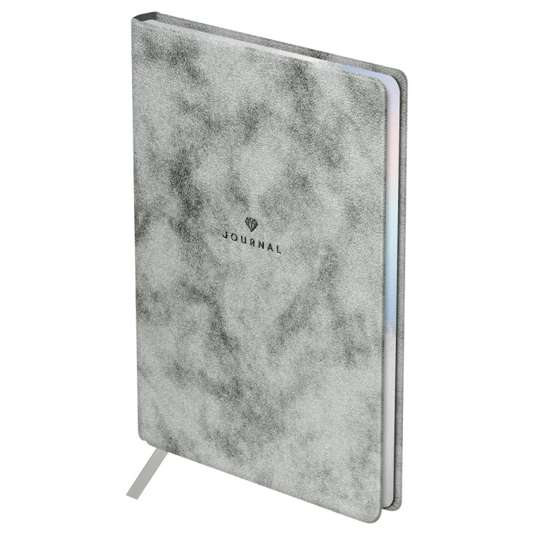 Ежедневник недатированный, А5, 136л., кожзам, BG "Shimmer. Silver", серебряный, голографический срез, 370249