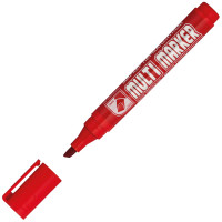 Маркер перманентный Crown "Multi Marker Chisel" красный, скошенный, 5мм, 207893