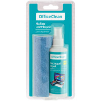 Чистящий спрей OfficeClean для всех типов экранов и мониторов, в комплекте салфетка из микрофибры, 307371 Чистящий спрей OfficeClean для всех типов экранов и мониторов, в комплекте салфетка из микрофибры, 307371