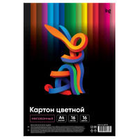 Картон цветной, А4 двустор., BG, 16 л., 16 цв., мелованный, в пакете, 385214 Картон цветной, А4 двустор., BG, 16 л., 16 цв., мелованный, в пакете, 385214