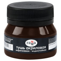 Тушь акриловая Гамма, коричневая, 35мл, 362791 Тушь акриловая Гамма, коричневая, 35мл, 362791